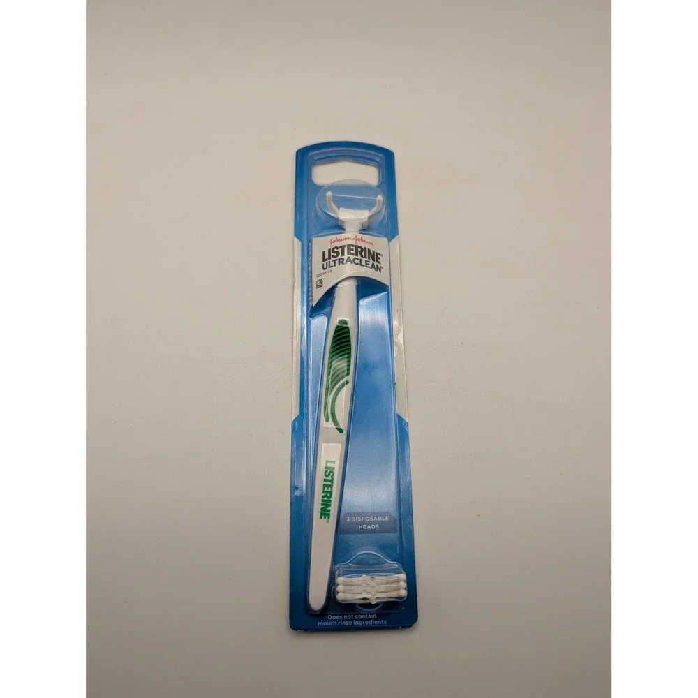 Listerine Ultraclean Access Flosser Starter Pack White Green Handle 3 Heads NEW